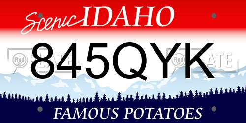 845QYK Idaho License Plate