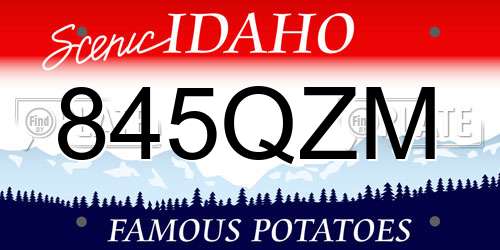 845QZM Idaho License Plate