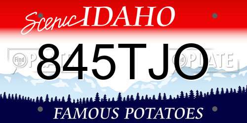 845TJO Idaho License Plate