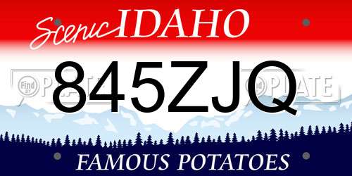 845ZJQ Idaho License Plate