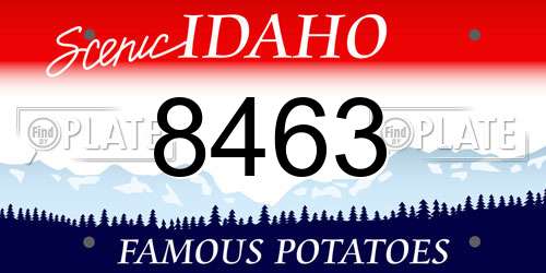 8463 Idaho License Plate