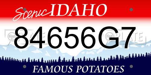 84656G7 Idaho License Plate