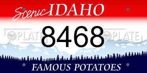 8468 Idaho License Plate