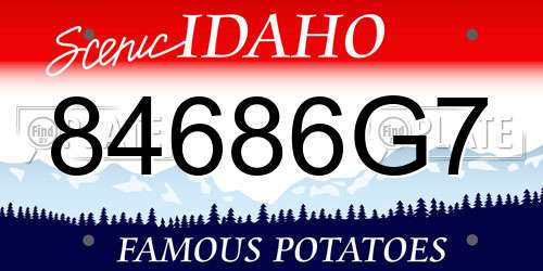 84686G7 Idaho License Plate