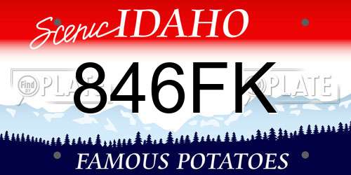 846FK Idaho License Plate