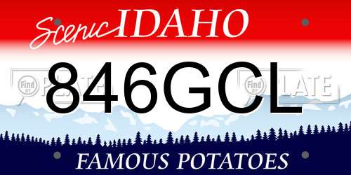 846GCL Idaho License Plate