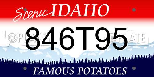 846T95 Idaho License Plate