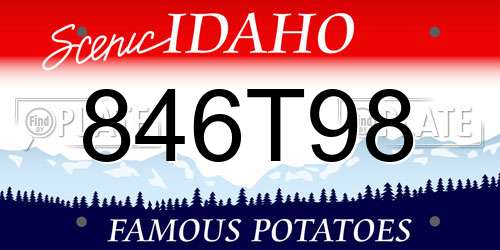 846T98 Idaho License Plate