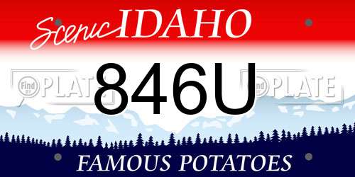 846U Idaho License Plate