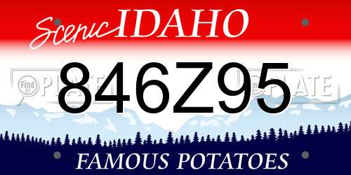 846Z95 Idaho License Plate