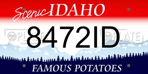 8472ID Idaho License Plate