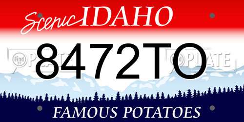 8472TO Idaho License Plate