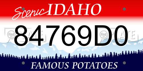 84769D0 Idaho License Plate