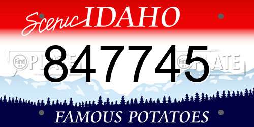 847745 Idaho License Plate