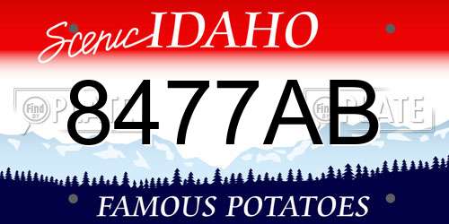 8477AB Idaho License Plate