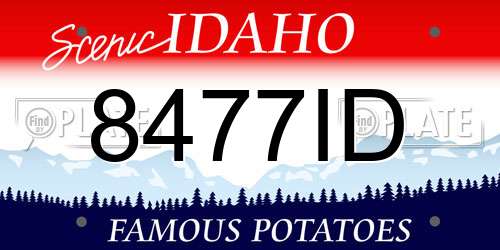 8477ID Idaho License Plate