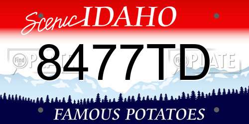 8477TD Idaho License Plate