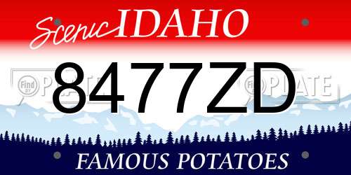 8477ZD Idaho License Plate