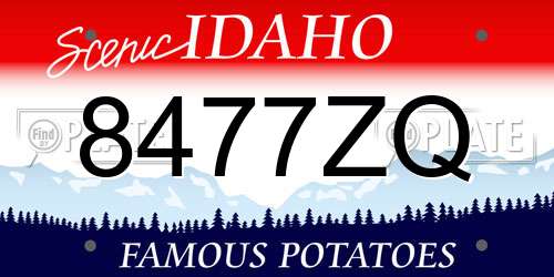 8477ZQ Idaho License Plate