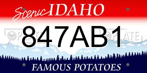 847AB1 Idaho License Plate