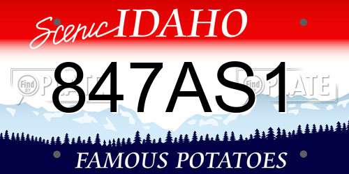 847AS1 Idaho License Plate