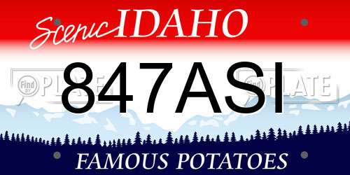 847ASI Idaho License Plate