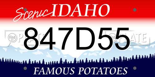 847D55 Idaho License Plate