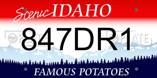 847DR1 Idaho License Plate