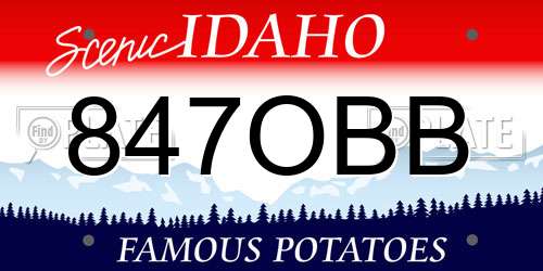 847OBB Idaho License Plate