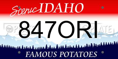 847ORI Idaho License Plate
