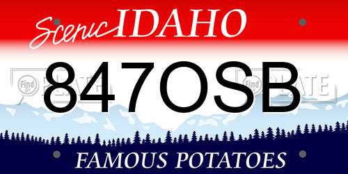 847OSB Idaho License Plate