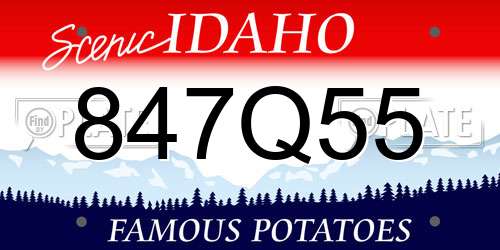 847Q55 Idaho License Plate