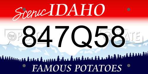 847Q58 Idaho License Plate