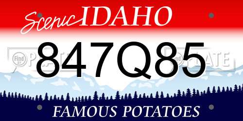 847Q85 Idaho License Plate