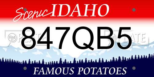 847QB5 Idaho License Plate