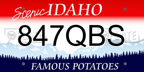 847QBS Idaho License Plate