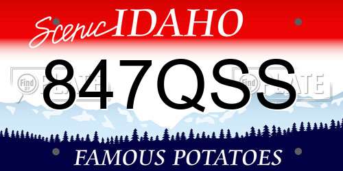 847QSS Idaho License Plate