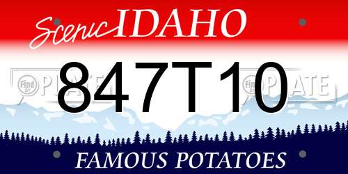 847T10 Idaho License Plate