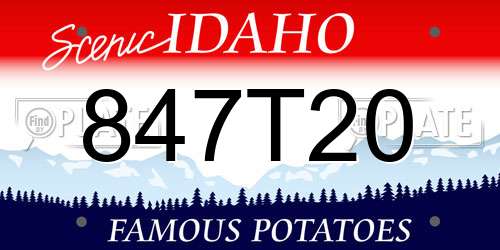 847T20 Idaho License Plate