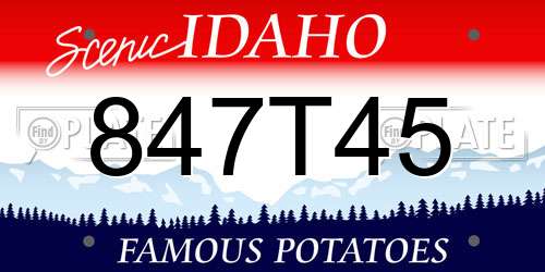 847T45 Idaho License Plate