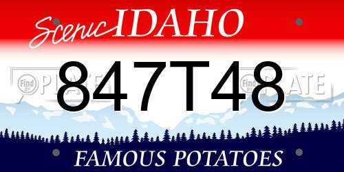 847T48 Idaho License Plate