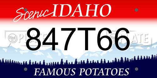 847T66 Idaho License Plate