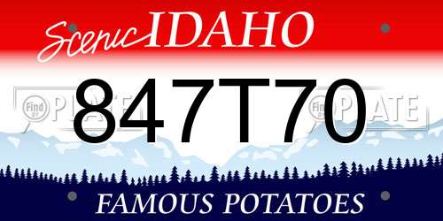 847T70 Idaho License Plate