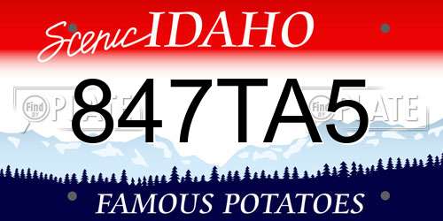 847TA5 Idaho License Plate