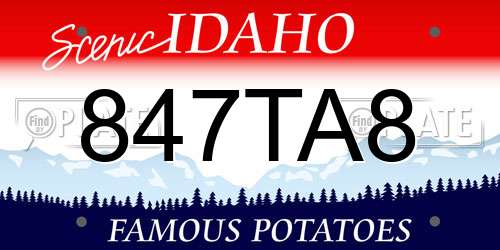 847TA8 Idaho License Plate