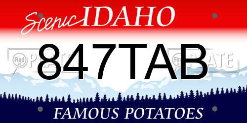 847TAB Idaho License Plate