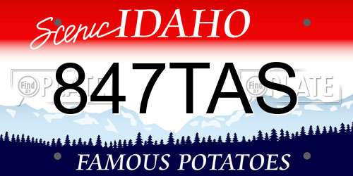 847TAS Idaho License Plate