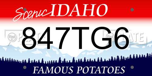 847TG6 Idaho License Plate