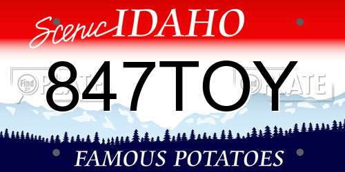 847TOY Idaho License Plate