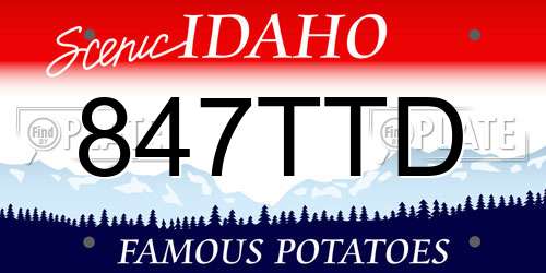 847TTD Idaho License Plate